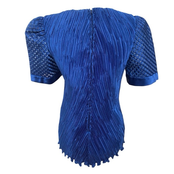 Neiman Marcus Womens Vintage Blue Stretchy Evening Top - Picture 3 of 9